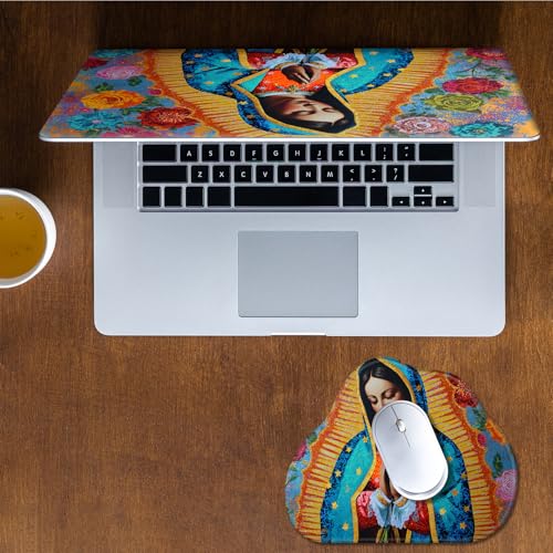 Laptop Skin Sticker Decal 15-15.6 Inch with Cute Mouse Pad, Universal Reusable Vinyl Sticker for 12.1 13 13.3 14 15.4 Inch Netbook and Notebook PC, Our Lady of Guadalupe - color: Our Lady Of Guadalupe