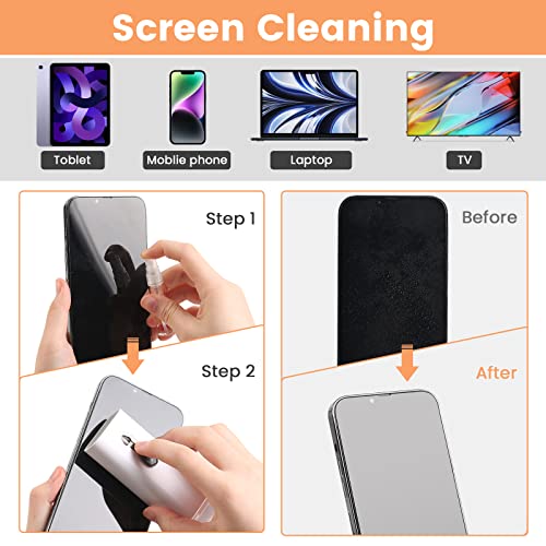7 in 1 Electronic Cleaner kit, Cleaning Kit for Monitor Keyboard Airpods MacBook iPad iPhone iPod, Screen Dust Brush Including Soft Sweep, Swipe, Airpod Cleaner Pen, Key Puller and Spray Bottle - color: Grey