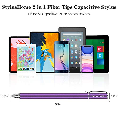 Stylus Pens for Touch Screens(6 Pcs), 2 in 1 Fiber Tips Capacitive Stylus | With 12 Extra Replaceable Tips, High Precision Sensitivity, For iPad iPhone Tablets Samsung Galaxy Universal Touch Screen