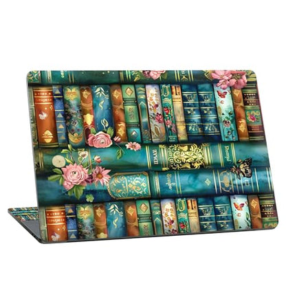 Universal Laptop Skin Sticker with 2 Wrist Pad Skins, Waterproof Scratch Resistant Vinyl Laptop Cover Decal, Cut to Fit for 11–15.6 Inch MacBook HP Dell Lenovo, Art Bookshelf - color: Art Bookshelf