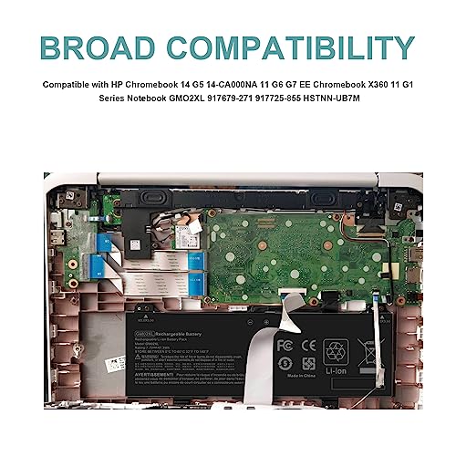 GB02XL GM02XL L42583-002 917725-855 Laptop Battery for HP Chromebook X360 14A 14-DB 11 G8 G7 G1 G2 EE/Chromebook 11A G8 G5 G6 EE/Chromebook 14 G5 14-DB0051CL 14-CA000NA L42583-005 L42550-271 - size: 9.45*2.99*0.2inch