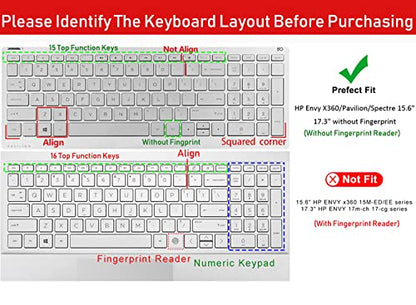 Keyboard Cover for HP Laptop 15-db 15-dw 15-dy 15-da 15-ef 15-bs/bw 15-ef 15t 15z 15.6" 15-db0011dx 15-dy1043dx/dy1051wm 15-dw0037wm/dw1083wm 15-ef1001ds, HP 17-by/bs/ca 17.3 Keyboard Cover, Purple - color: Ombre Purple