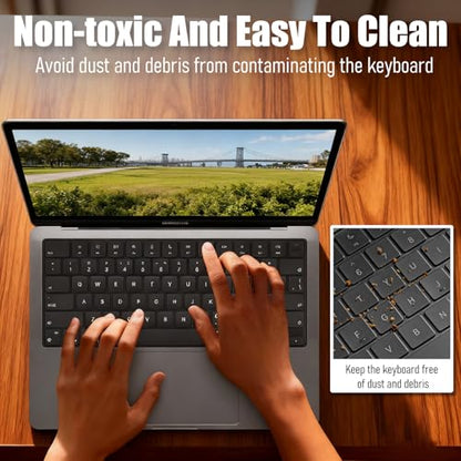 Bestac Ultra Thin Clear Keyboard Cover, Compatible with 2021-2025 M1/M2/M3/M4/M5 Pro/Max MacBook Pro 14/16 & MacBook Air 13/15, US ANSI Layout (Translucent Tinted) - color: Translucent Tinted