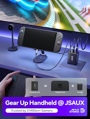 JSAUX 65W Switch Dock with 4K@120Hz HDMI, 65W PD Fast Charging, USB A Port, USB C TV Docking Station Compatible with Switch/Steam Deck/ROG Ally/Samsung/iPad/MacBook and More - OmniCentro Charger Dock