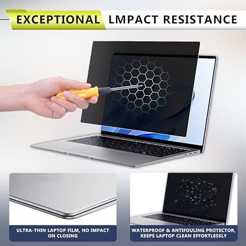 14 Inch Laptop Privacy Screen Filter Compatible with HP/Dell/Acer/Samsung/Lenovo/Toshiba for 16:9 Widescreen Display Laptop Privacy Screen Anti-Blue and Anti-Glare Protector with Webcam Cover | Anti-glare protective film, blue light filtering safety shiel