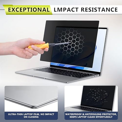 14 Inch Laptop Privacy Screen Filter Compatible with HP/Dell/Acer/Samsung/Lenovo/Toshiba for 16:9 Widescreen Display Laptop Privacy Screen Anti-Blue and Anti-Glare Protector with Webcam Cover | Anti-glare protective film, blue light filtering safety shiel