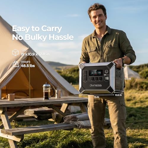 DYNESS Portable Power Station, 2048Wh, 2400W Output, LiFePO4 Battery - size: 2048Wh 2400W