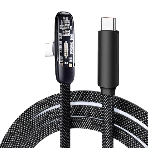 1/2 / 3pcs Type C to Type C Chargers Cable Supports 100W Fast Charging Braided Cord Right Angles Design 100/150 / 200cm Power Cord - color: 2m, size: 1 pack