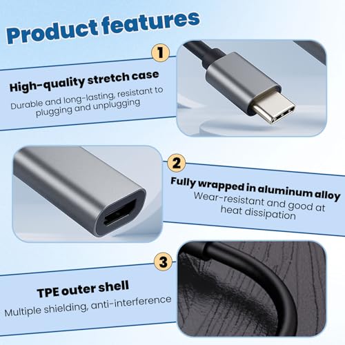 USB C to HDMI Adapter 4K - 4K HDMI to USB C Laptop Docking Stations for MacBook pro, USBC Dongle for TV/Projector