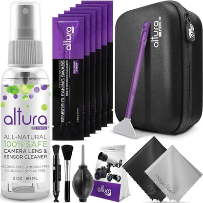 Altura Photo Camera Cleaning Kit, Full Frame Sensor Cleaner DSLR Mirrorless | Streak-Free Results, Includes Cleaner, Swabs, Pen, Blower, Brush, Cloth & Hard Case - style: Full Frame