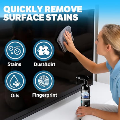 Screen Cleaner Spray and Wipe, 10oz TV Screen Cleaner Spray and Microfiber Cloth kit for Phones, iPads, Computer, MacBooks, Laptops, Monitor and Electronic Devices