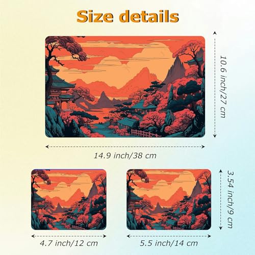 Universal Laptop Skin Sticker with 2 Wrist Pad Decals, 3-Piece Removable Vinyl Laptop Cover, Mountain Forest Waterproof Anti-Scratch, Easy-Trim Fit for 13.3" 14" 15.6" Laptops - color: Mountain Forest