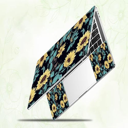 Laptop Skin Sticker Decal, Universal Reusable Vinyl Laptop Cover for 12" 13" 13.3" 14" 15" 15.4" 15.6" Notebook PC, Waterproof Scratch-Resistant with 2 Wrist Pads, Easy to Apply & Remove,Art Flowers - color: Art Flowers