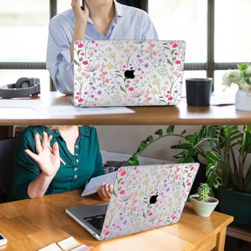 for with MacBook Pro 14 inch Case 2026-2021 M5 M4 M3 M2 M1 Pro/Max A3426 A3427 A3434 A3112 A3401 A2918 A2992 A2779 A2442, Hard Shell with Keyboard Cover+Protective Film, Flower - color: Flower