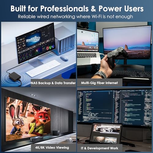 WAVLINK USB4 to 10Gbps Ethernet Adapter, USB-C to 10G Ethernet Network Adapter with AQC113 Chip, Supports Thunderbolt 3/4/5 & USB4, for Mac, Windows & Linux (Driver Required on Windows & Linux) - color: NWU342G-BK
