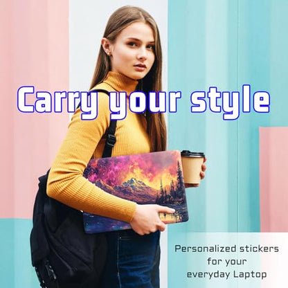 Universal Laptop Skin Sticker Decal, Compatible with MacBook HP Dell Lenovo 12"-15.6", Reusable Vinyl Notebook Cover 3PCS Set, High-Recognition Film-Galaxy Mountains with Lake - color: Galaxy mountains with lake