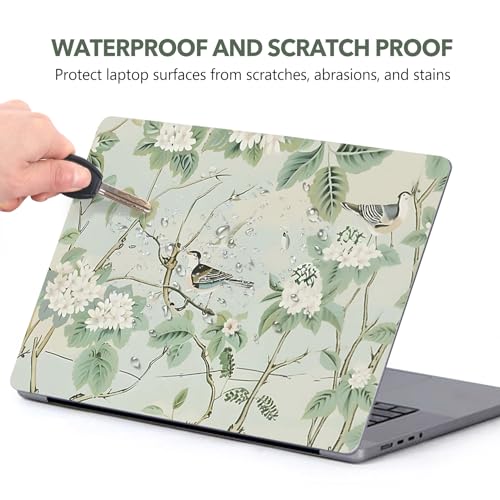 AIMSA Laptop Notebook Skin Sticker Cover Decal, 12 13 13.3 14 15 15.4 15.6 inch Laptop Vinyl Skin Sticker Netbook Cover Art Protector, Green Leaf Bird - color: Green Leaf Bird