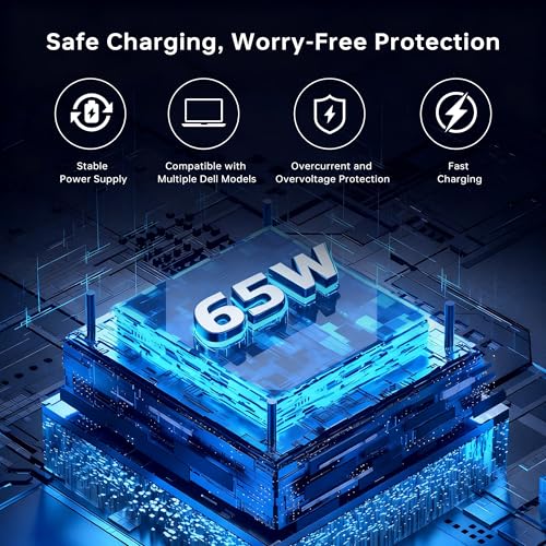 QFA 65W 45W Computer Charger Compatible with HP Laptop Charger Smart Blue Tip Power Adapter