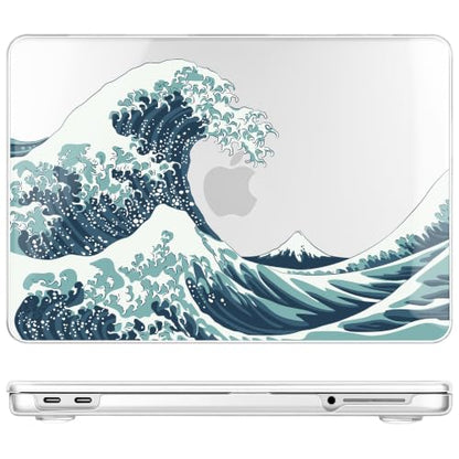 May Chen Compatible with MacBook Neo 13 inch Case 2026 Model A3404, Plastic Hard Shell,Keyboard Cover,Screen Protector,Dust Plug, for MacBook Neo 13" with A18 Pro Chip, Great Wave - color: Great Wave