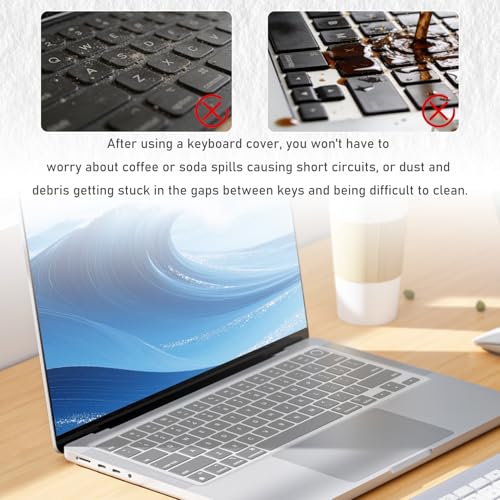 WALWAL 2 Pcs Laptop Universal Keyboard Cover Protector Ultra-Thin Silicone | Ultrathin Natural Typing Experience: At Just 0