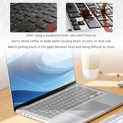 WALWAL 2 Pcs Laptop Universal Keyboard Cover Protector Ultra-Thin Silicone | Ultrathin Natural Typing Experience: At Just 0