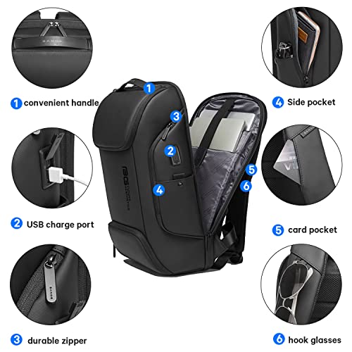 BANGE Business Laptop Smart backpack Can Hold 15.6 Inch Laptop Commute Backpack Carry on bag for men and women (Black) - color: Black