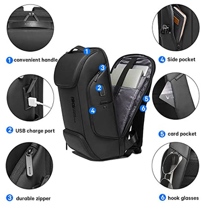 BANGE Business Laptop Smart backpack Can Hold 15.6 Inch Laptop Commute Backpack Carry on bag for men and women (Black) - color: Black