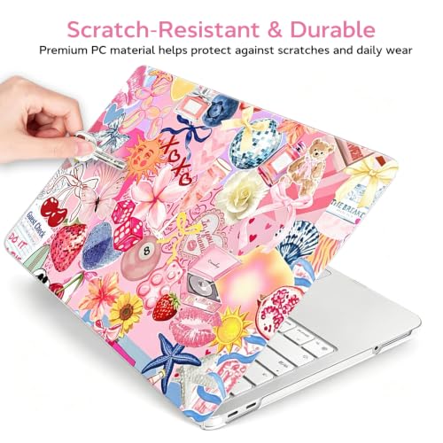 for MacBook Neo 13 inch Case 2026 A3404, Blush Aesthetic | Matte Hard Shell with Stylish Pink Collage Design, Scratch Resistant Protection, Precision Fit, and Lightweight Portability - color: Pink Collage