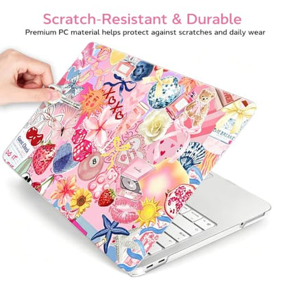 for MacBook Neo 13 inch Case 2026 A3404, Blush Aesthetic | Matte Hard Shell with Stylish Pink Collage Design, Scratch Resistant Protection, Precision Fit, and Lightweight Portability - color: Pink Collage