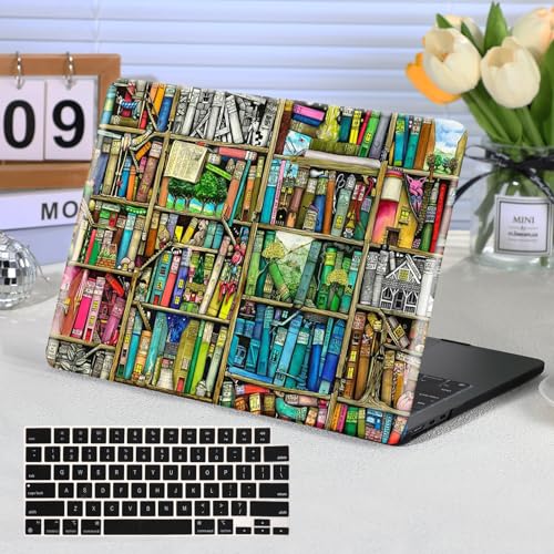 Compatible with MacBook Air 13 inch Case 2021 2020 2019 2018 Release A2337 M1 A2179 A1932, Funut Laptop Plastic Hard Shell Case Protective Cover for MacBook Air 13 with Touch ID, Bookshelf - color: 01 Bookshelf, size: Mac Air 13" 2018-2022(A1932/A2179/A23