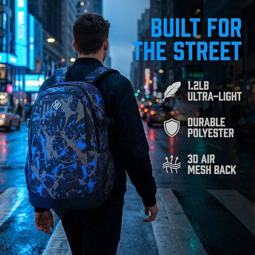 rickyh style School Backpack Travel Bag for Men & Women Lightweight College Back Pack with Laptop Compartmen - color: 09xc