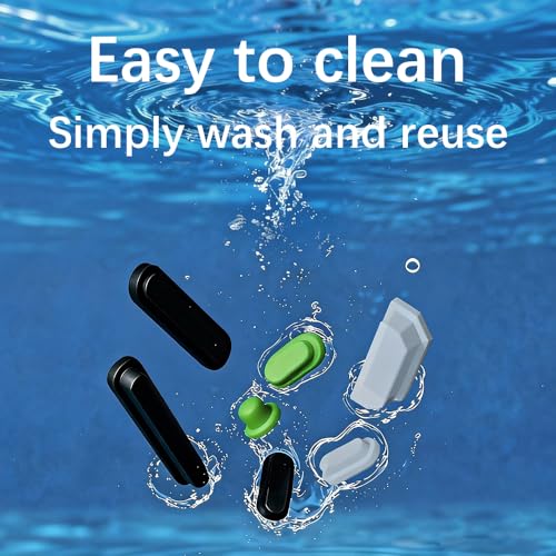 ProElife 21-Pcs Anti Dust Dirt Plug for MacBook Pro 14, Green, Black, Clear | Protective Laptop Silicone Anti Dirt Protective Cover, Durable & Reusable, Custom Fit Design, Easy to Apply and Clean - color: Black/Clear/Green