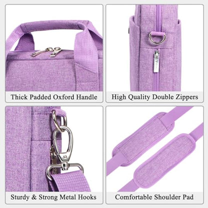 Voova 15.6-15 Inch Laptop Bag, Computer Bag, MacBook Bag, Lavender | Expandable splash-proof laptop messenger bag with removable strap; fits notebooks, MacBook, HP, Dell, Lenovo and Asus - color: Lavender, size: 14-15.6 Inch