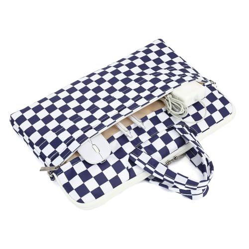 canvaslife Waterproof Pattern Resistant Laptop Shoulder Messenger Bag for Pro 16 inch and 15.6 inch-16 inch Laptop (Deep blue Checker) - color: Deep Blue Checker, size: 15 inch/15.6 inch