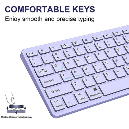 TaIYanG Bluetooth Keyboard for iPad Wireless Keyboard Compatible with iPad A16 11th 10th Generation, 10.2(9th/8th/7th Gen), Air/Pro/Mini and All Bluetooth Devices (Light Purple) - color: Light Purple