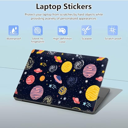 Universal Laptop Skin Sticker with 2 Wrist Pad Skins, Waterproof Scratch Resistant Vinyl Laptop Cover Decal, Cut to Fit for 11–15.6 Inch MacBook HP Dell Lenovo, Cosmic Planet - color: Cosmic Planet