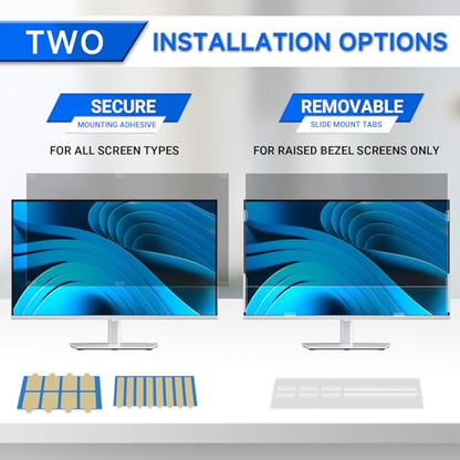 [2-Pack] Privacy Screen For Computer Monitor, 20-Inch 16:9 Aspect Ratio; Anti Spy/Bule Light/Glare And Eye Protection, 2 Install Ways Removable For Office, Airport, Cafe And Other Public Area; Diagonal 20 Inches, Width 17.43 Inches, Height 9.81 Inches - c