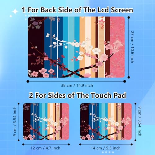 Universal Laptop Skin Sticker Decal for 11.6”12" 13" 13.3" 14" 15" 15.4" 15.6" Reusable Waterproof Scratch-Scratch Resistant Protective Vinyl Laptop Notebook Skin Stickers - Cherry Blossom on Wood - color: Cherry blossom on Wood