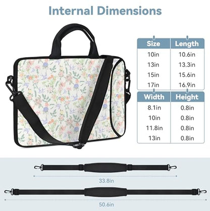 17 inch Laptop Shoulder Bag Carrying Case with Handle Fits 15.6/16/17/17.3/17.4 inch Laptop Notebook (Flowers Swallows, 16-17.3 inch) - color: Flowers Swallows