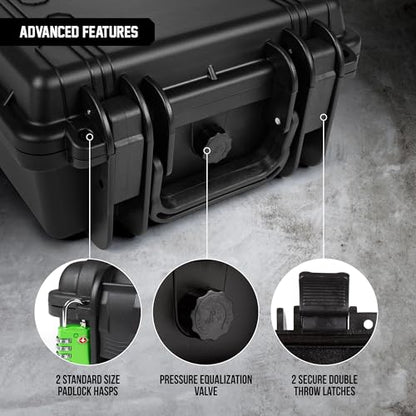 Durabox All Weather Hard Case 10 x 9 x 5” - TSA Approved Hard Shell Travel Case with Customizable Foam for Cameras, Lenses, Electronics and Other Gear - size: Small 10 x 9 x 5"
