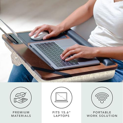 ROSSIE HOME Premium Acacia Wood Lap Desk – Java, Fits 15.6” Laptops - color: Java