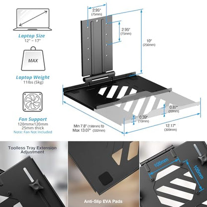 AVLT Laptop & Monitor Arm Desk Mount for 17-38" Screens, USB-C Dock - Black | Supports flat/curved screens up to 22 lbs each. 12-17" laptop tray, 7-in-1 USB-C dock, HDMI 4K60, Ethernet and 100W PD - color: Black