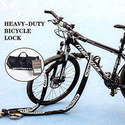 Heavy Duty Security Chain, 6 Foot x 3/8" Thick | Hardened Steel, Cut Proof, Anti-Theft Lock Chain, For Motorcycles, Bicycles, ATVs, Trailers, Containers - size: 6ft chain without lock