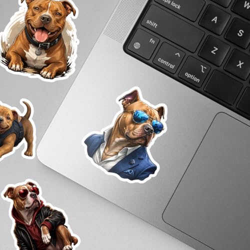 18PCS Pit Bull Dog Stickers – Funny Waterproof Vinyl Decals for Dog, Pitbull Lovers, Laptop, Scrapbook, Phone, Car, Water Bottles - color: Pitbull