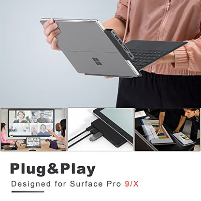 Surface Pro 9/10/11/X Accessories, Surface Pro 9 USB Hub Docking Station with 4K HDMI, USB-C Thunerbolt 4 (Display+Data+PD Charging), 2 USB 3.0, SD/TF Card Reader for Surface Pro 9/Pro10/Pro11/ProX - color: For Surface Pro 9/10/11/X