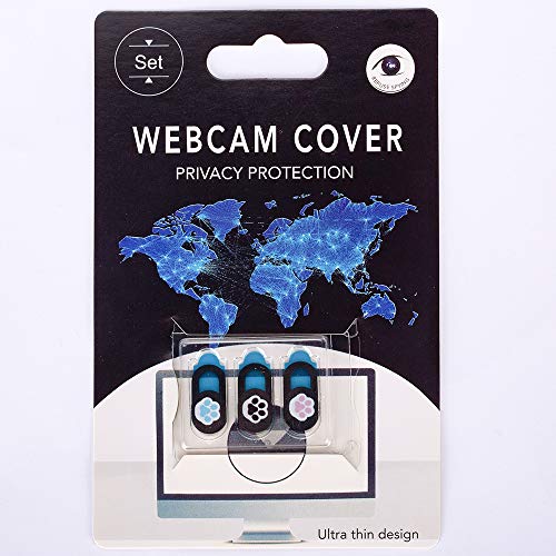 Webcam Cover Slide Ultra Thin Laptop Camera Privacy Paw Pack of 3 | 3 Pcs Cute Paw, Ultra thin camera cover fit for Cell phone desktop tablet PC, front camera blocks webcam to protect privacy - color: Paw 3