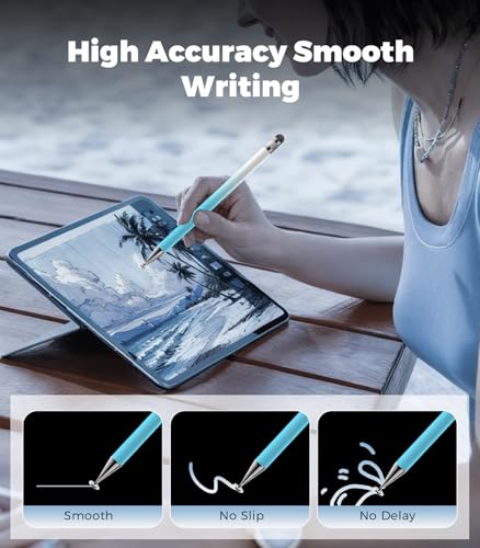 Kenkor Stylus(3pcs),2-in-1 Stylus Pen for Touch Screen, Stylus Pen for iPad | No Charging,Compatible with Apple(iPhone/iPad)/Nintendo Switch/Samsung/Google/Microsoft/Android Tablets Touch Screens Devices - color: Pink+Blue+Green