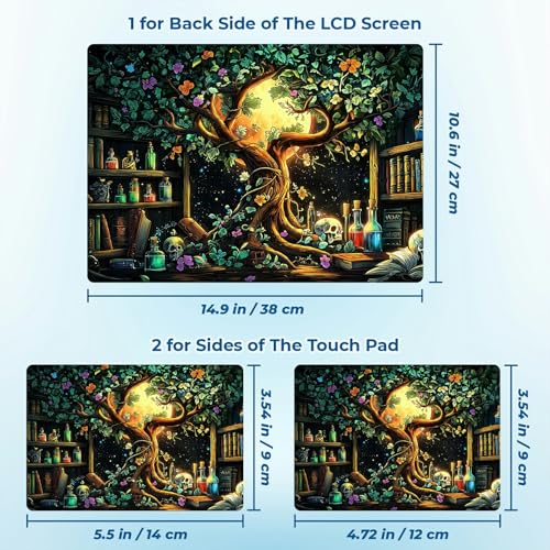 Reusable Universal Laptop Skin Sticker, Cut to Fit for 11.6–15.6 Inch Laptops, Waterproof Protective Film, No-Residue - Magic Tree - color: Magic Tree