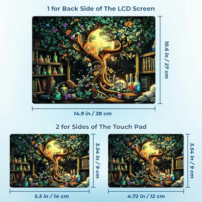 Reusable Universal Laptop Skin Sticker, Cut to Fit for 11.6–15.6 Inch Laptops, Waterproof Protective Film, No-Residue - Magic Tree - color: Magic Tree