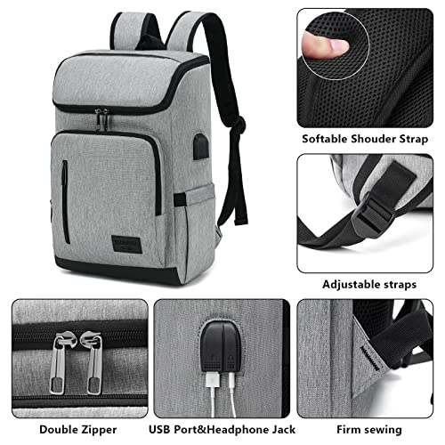 YALUNDISI Laptop Backpacks Travel Backpack Carry On Backpack Casual Daypack with USB Charging Port for Men Women Grey - color: Grey